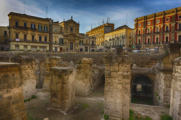 Lecce historiske sentrum: Amfiteater og Sant'Oronzo-plassen