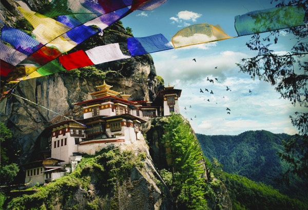 Tiger's Nest Kloster (Taktshang) i kongedømmet Bhutan