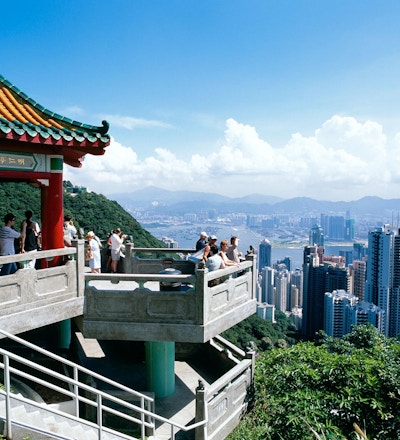 Vakker utsikt fra Victoria Peak i Hongkong.