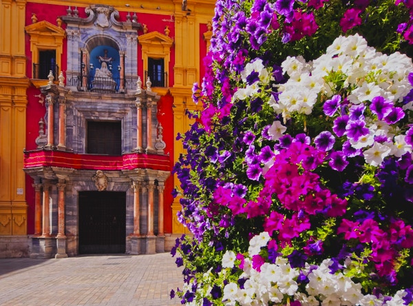 Bybilde av Malaga - hovedstad i provinsen Malaga på Costa del Sol i Andalusia, Spania
