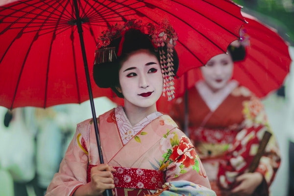 Maiko-jenter, Geisha-lærlinger i Kyoto, Japan