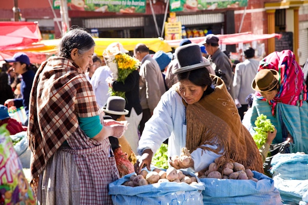 Lokalt marked i La Paz.