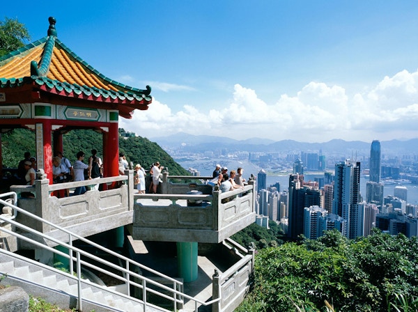 Vakker utsikt fra Victoria Peak i Hongkong.