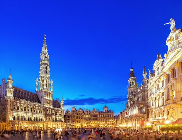 Brussel sentrale torg, Grand Place (Grote Markt), UNESCOs verdensarv og viktigste turistmål.