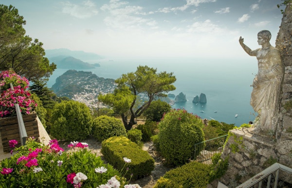 Panorama av Capri-øya fra Mount Solaro, Italia