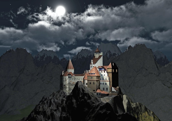 Dracula's Castle, Bran Castle ligger i nærheten av Bran og i umiddelbar nærhet av Brasov. Transylvania. Romania