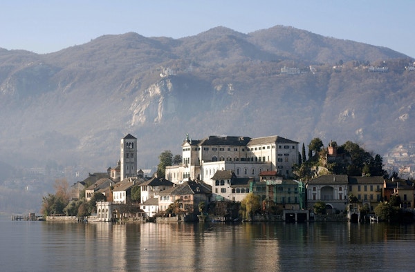 Lake orta with the isle of st jules and the sanctuary of madonna del sasso 002