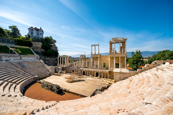 Romersk teater i Philippopolis i Plovdiv, Bulgaria