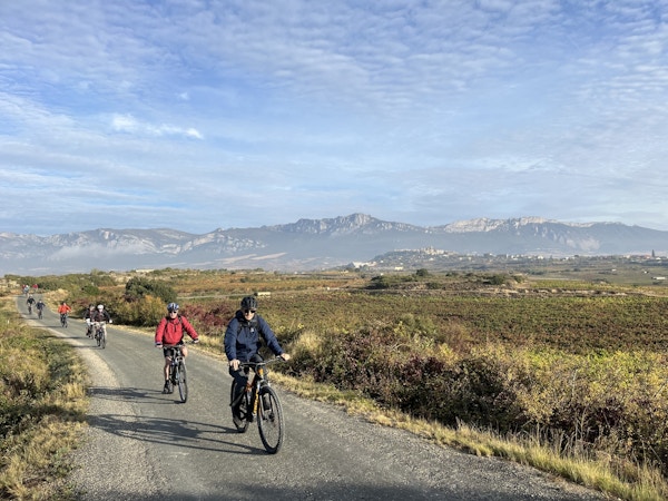 sykling på fin asfaltert sykkelvei i Rioja