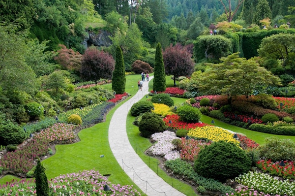 Vakre Butchart Gardens i Britisk Comumbia, Canada