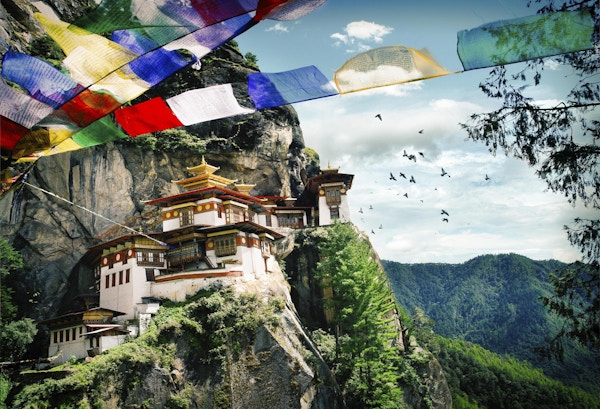 Tiger's Nest Monastery (Taktshang) i kongeriket Bhutan