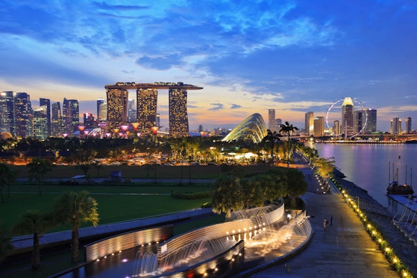 Singapore City Skyline, Marina Bay.