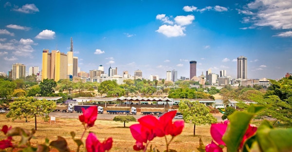 Panoramautsikt over Nairobi, Kenya. Afrika.