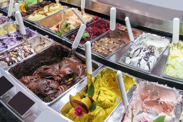 Iskrem av mange varianter i Italia