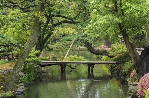 Japansk hage i Kanazawa, Japan
