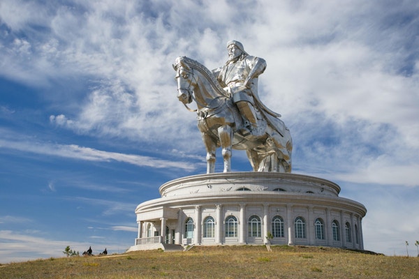 Verdens største hestestatue. Lederen for Mongolia, Genghis Khan.