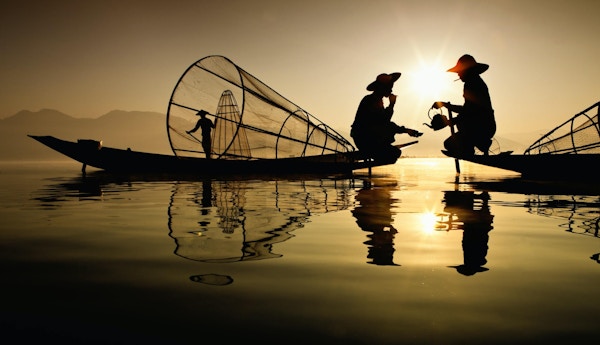 fiskere på Inle-sjøen, Myanmar.