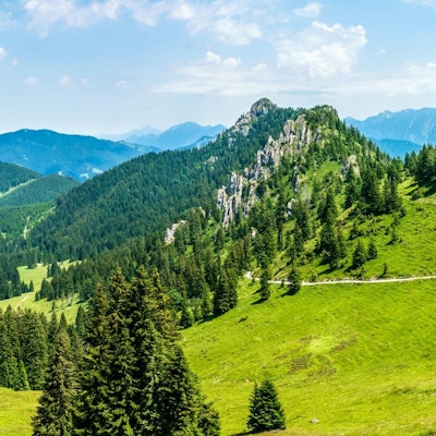Utsikt fra fjellet Puerschling nær Oberammergau