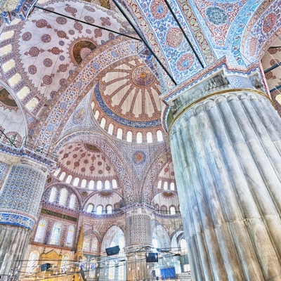 Den blå moskeen, Istanbul, Tyrkia.