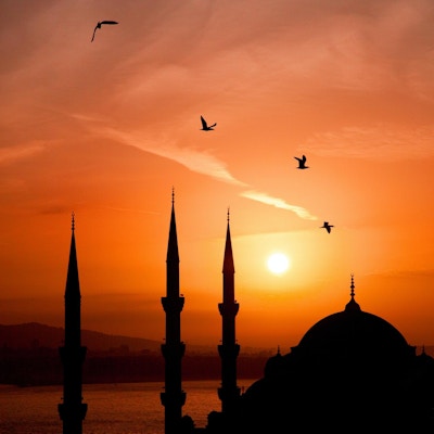 Nattutsikt over moskeen, Istanbul