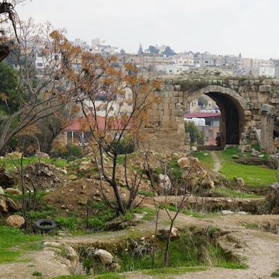 Ancient ruins jerash jordan castle