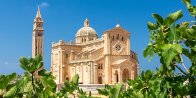 Øya Malta, Malta. januar 14/2012. Ta Pinu kirke på Gozo er et kjent landemerke på øya - MALTA