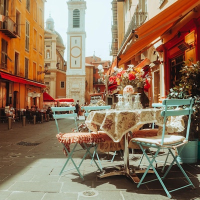 Cafe on the street in Nice, France