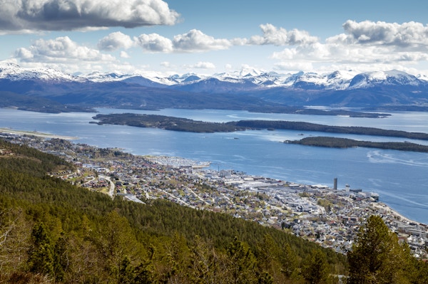 Panorama over Molde by, Norge