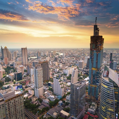 Panoramautsikt over det urbane landskapet i Bangkok Thailand