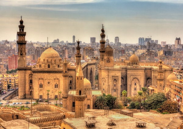 Utsikt over moskeene til Sultan Hassan og Al-Rifai i Kairo - Egypt