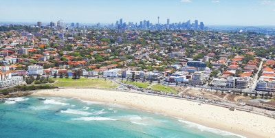 Luftfoto av Bondi-stranden ved Sydney Australia