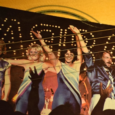 Platecover med bilde av medlemmene i ABBA