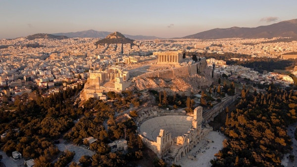 Oversikt over akropolis og Athen