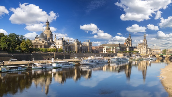 Panorama av Dresden, Tyskland