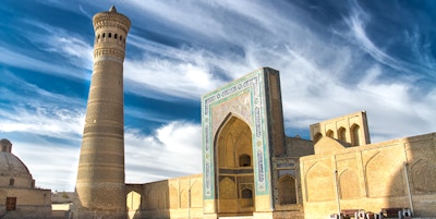 Minaretet og moskeen Kalyan i Bukhara, Usbekistan
