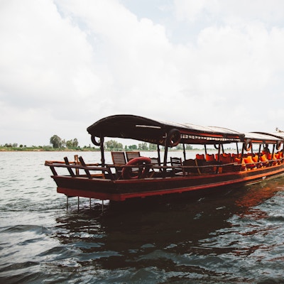 Sampaner som brukes på utfluktene på Mekong