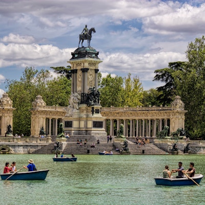 Båter i El Retiro Park, Madrid.