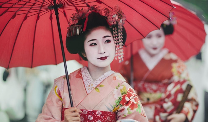Maiko-jenter, Geisha-lærlinger i Kyoto, Japan