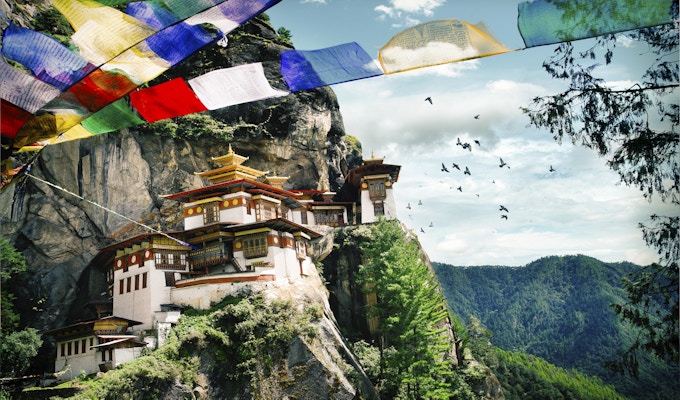 Tiger's Nest Kloster (Taktshang) i kongedømmet Bhutan