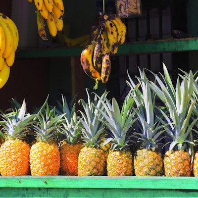 Tropiske frukt i butikk i Costa Rica.