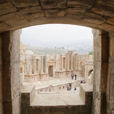 Ancient ruins in jerash jordan