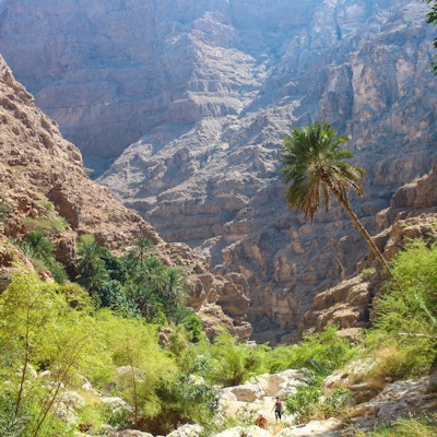 Vakker utsikt ved Wadi Shab, Oman
