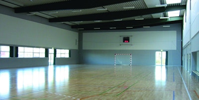 Sportshall, gulv, håndball, bygning