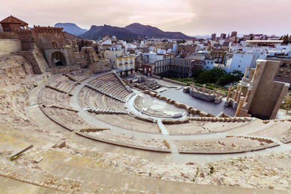 Det Romerske amfiteateret i Cartagena i Spania.