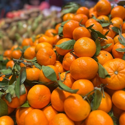 Klementiner på marked i spania