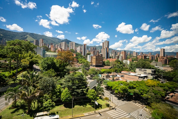 Byutsikt over vakre Medellin Colombia