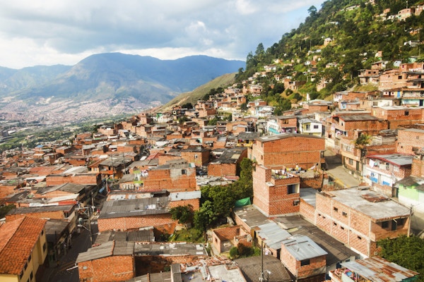 Slummen i Medellín, Colombia.