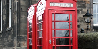 Telefonkiosk Scotland England Storbritania